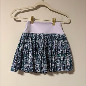 Floral Pleated Mini Skirt - White Waistband